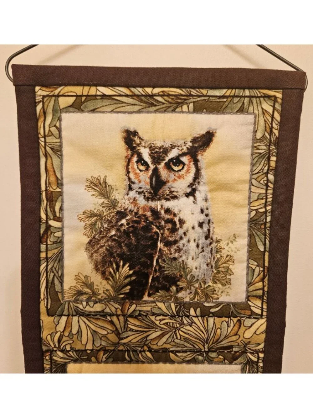 Owl Wall Hanging Quilted Screech Owl With Hanger 11.5